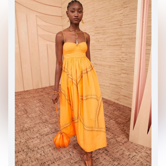 Ulla Johnson Dresses & Skirts - Ulla Johnson Handmade Mariza Dress Papaya Orange Embroidered Size 2